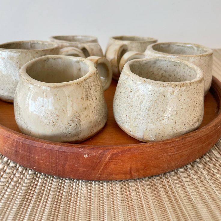 Set de tazas de cerámica artesanal mediterránea